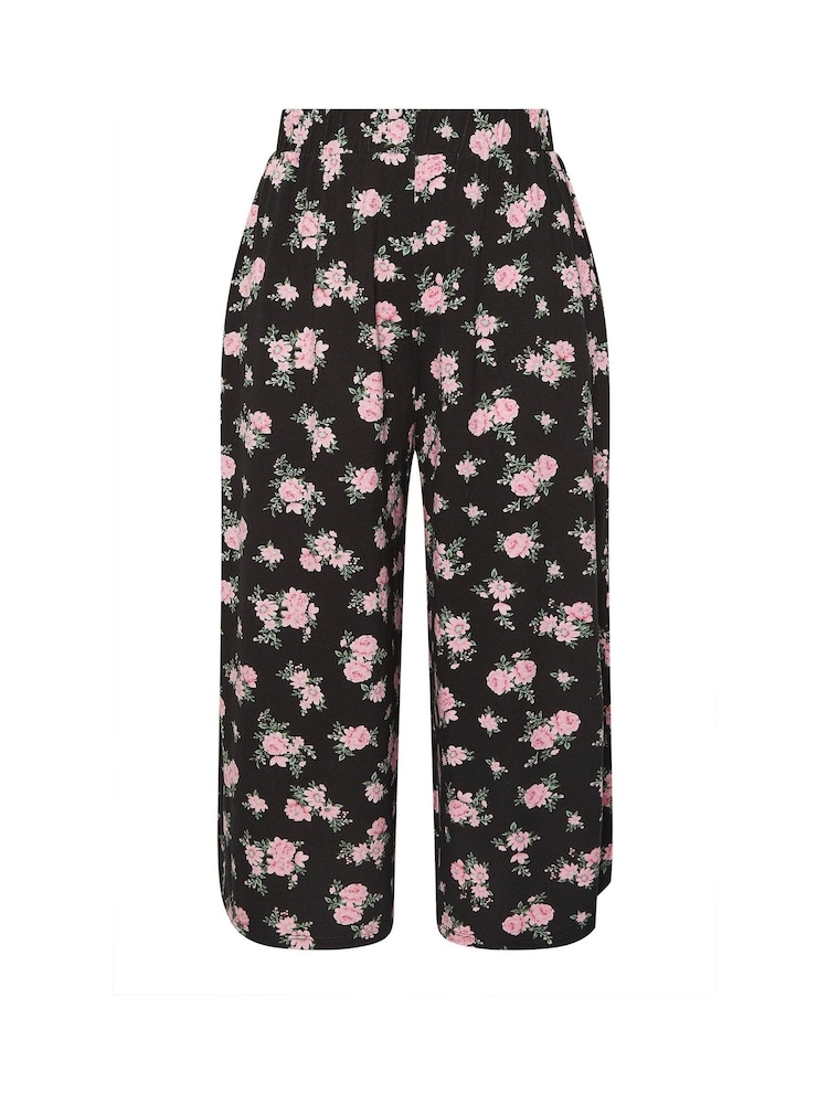 Yours Curve Black Jersey Midaxi Culottes - Image 5 of 5