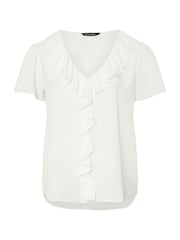 Yours Curve White Frill Front Blouse - Image 5 of 5