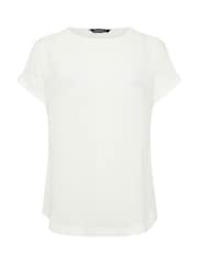 Yours Curve White Turn Back Button Detail Blouse - Image 5 of 5