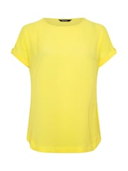 Yours Curve Yellow Turn Back Button Detail Blouse - Image 5 of 5
