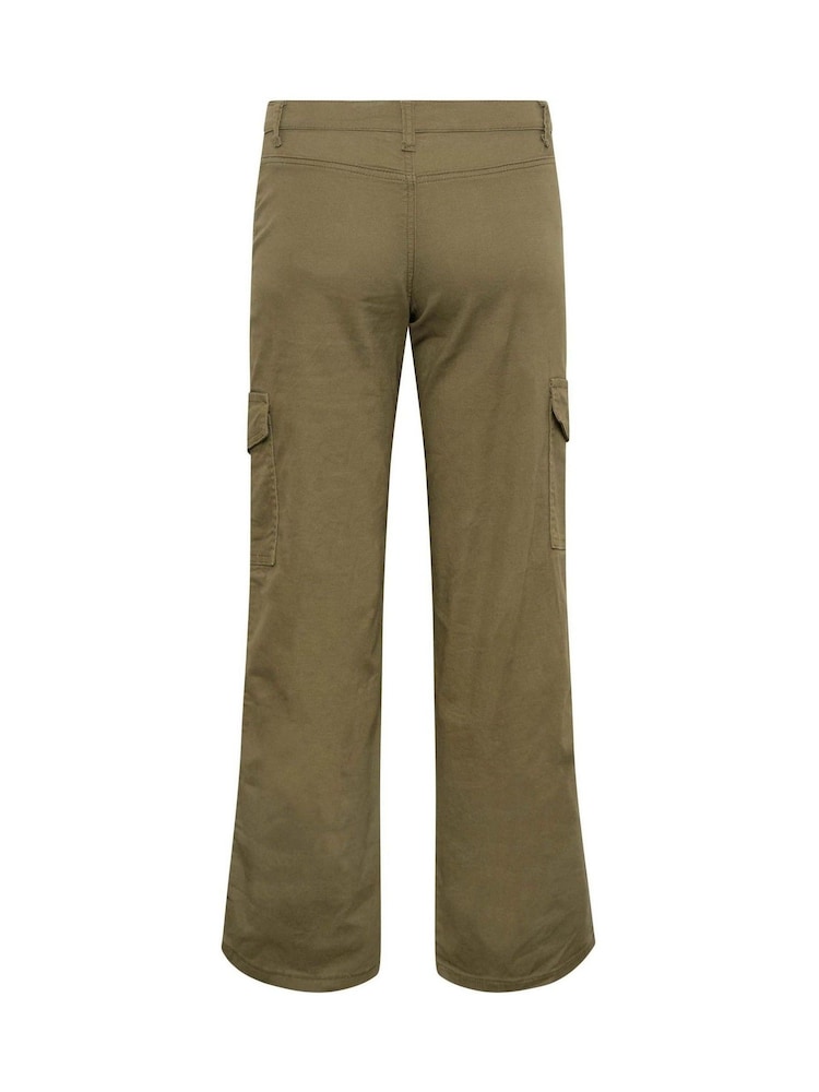 PixieGirl Petite Khaki Twill Loose Utility Trousers - Image 5 of 5