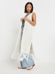 PixieGirl Petite Natural Crochet Longline Coverups - Image 5 of 9