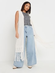 PixieGirl Petite Natural Crochet Longline Coverups - Image 8 of 9