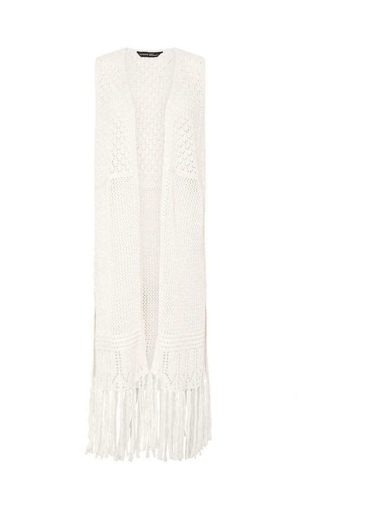 PixieGirl Petite Natural Crochet Longline Coverups - Image 9 of 9