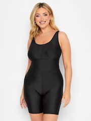 Yours Curve Black Tummy Control Unitard Swimsuit - Image 1 of 4