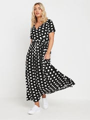 Yours Curve Dot Maxi Wrap Dress - Image 1 of 5