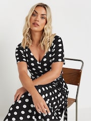 Yours Curve Dot Maxi Wrap Dress - Image 3 of 5