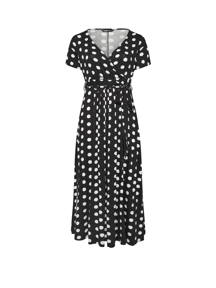 Yours Curve Dot Maxi Wrap Dress - Image 5 of 5