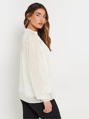 Long Tall Sally White Metallic Jacquard  Blouse - Image 3 of 5