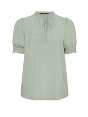 Yours Curve Green Frill Collar Tie Blouse - Image 5 of 5