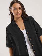 Yours Curve Black Desert Belted Shirt Shirt - Image 4 of 5