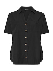 Yours Curve Black Desert Belted Shirt Shirt - Image 5 of 5