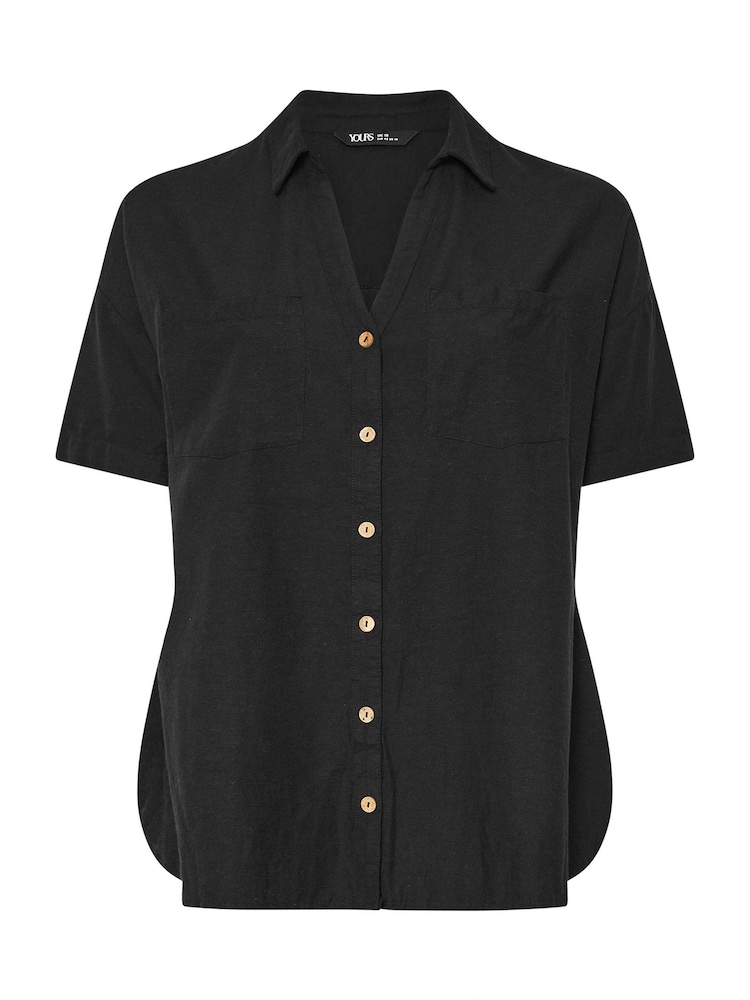 Yours Curve Black Desert Belted Shirt Shirt - Image 5 of 5