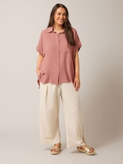 Yours Curve Pink Grown On Sleeve Blouse - Image 2 of 5