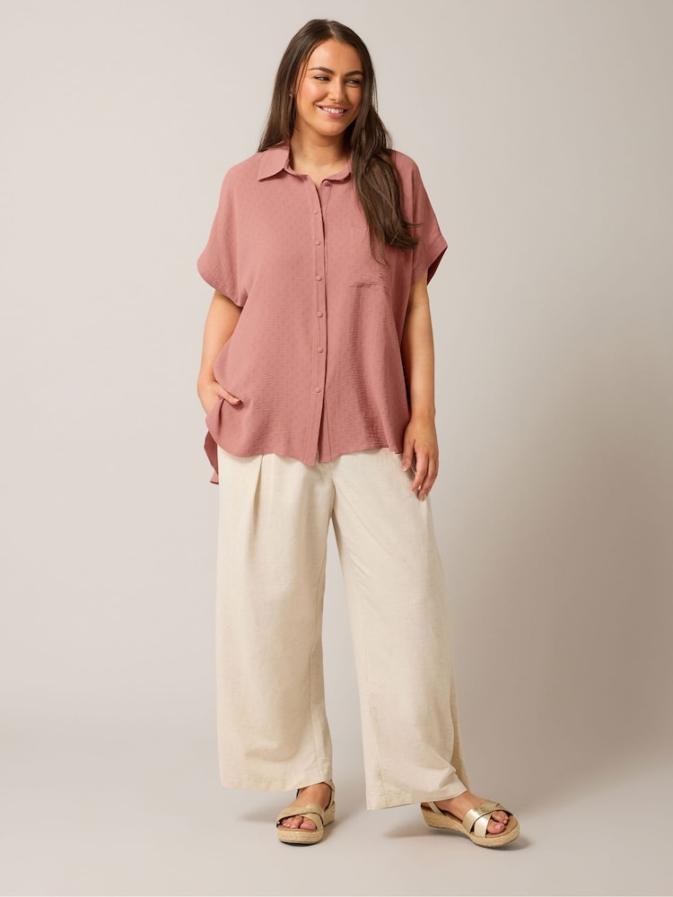 Yours Curve Pink Grown On Sleeve Blouse - Image 2 of 5