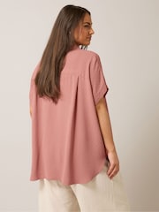Yours Curve Pink Grown On Sleeve Blouse - Image 3 of 5