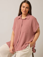 Yours Curve Pink Grown On Sleeve Blouse - Image 4 of 5