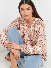 Long Tall Sally Pink Lace Insert Top - Image 1 of 4