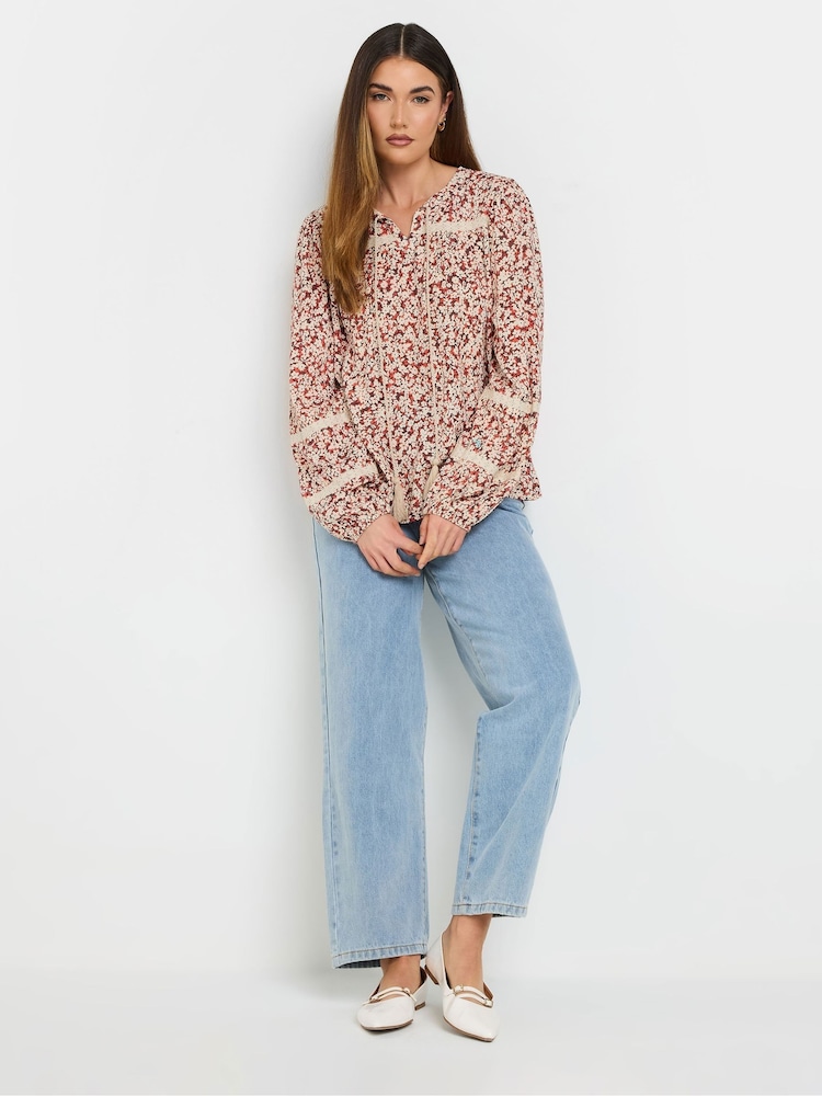 Long Tall Sally Pink Lace Insert Top - Image 2 of 4