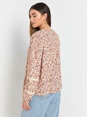 Long Tall Sally Pink Lace Insert Top - Image 3 of 4