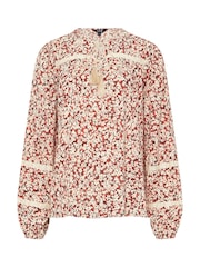 Long Tall Sally Pink Lace Insert Top - Image 4 of 4