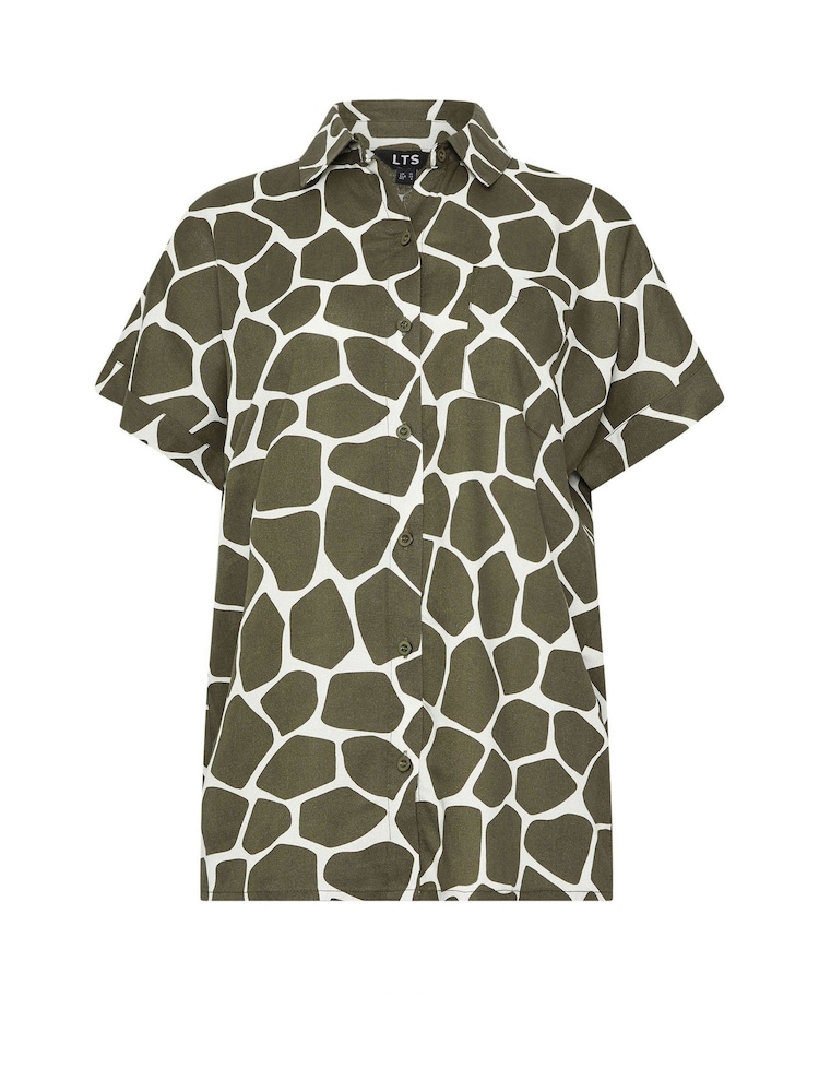 Long Tall Sally Green Short Sleeve Button Shirt - Image 4 of 4 Long Tall Sally Green Short Sleeve Button Shirt - Image 4 of 4