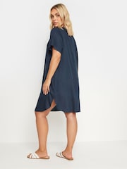 Yours Curve Blue Short Sleeve Tunic Dress - Image 2 of 4