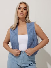 Yours Curve Blue Limited Woven 100% Cotton Jacket - Image 1 of 5