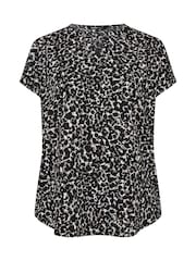Yours Curve Grey Notch Neck Texture T-Shirt - Image 5 of 5
