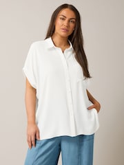 White - Yours Curve Grown On Sleeve Blouse - Image 1 of 5