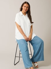 White - Yours Curve Grown On Sleeve Blouse - Image 2 of 5