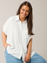 White - Yours Curve Grown On Sleeve Blouse - Image 4 of 5