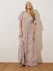 Long Tall Sally Pink Ditsy Tiered Maxi Dress - Image 1 of 5