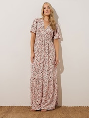 Long Tall Sally Pink Ditsy Tiered Maxi Dress - Image 2 of 5
