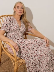 Long Tall Sally Pink Ditsy Tiered Maxi Dress - Image 4 of 5