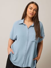 Azul - Blusa con manga superpuesta de Yours Curve - Imagen 1 de 5