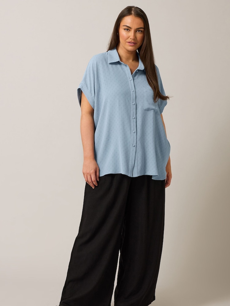 Azul - Blusa con manga superpuesta de Yours Curve - Imagen 2 de 5