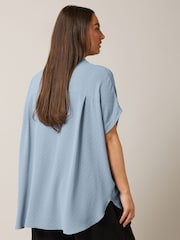 Azul - Blusa con manga superpuesta de Yours Curve - Imagen 3 de 5