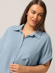 Azul - Blusa con manga superpuesta de Yours Curve - Imagen 4 de 5