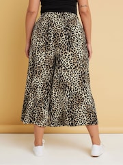 Yours Curve Brown Jersey Midaxi Culottes - Image 3 of 5