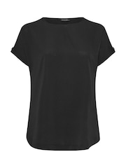 Yours Curve Black Turn Back Button Detail Blouse - Image 5 of 5