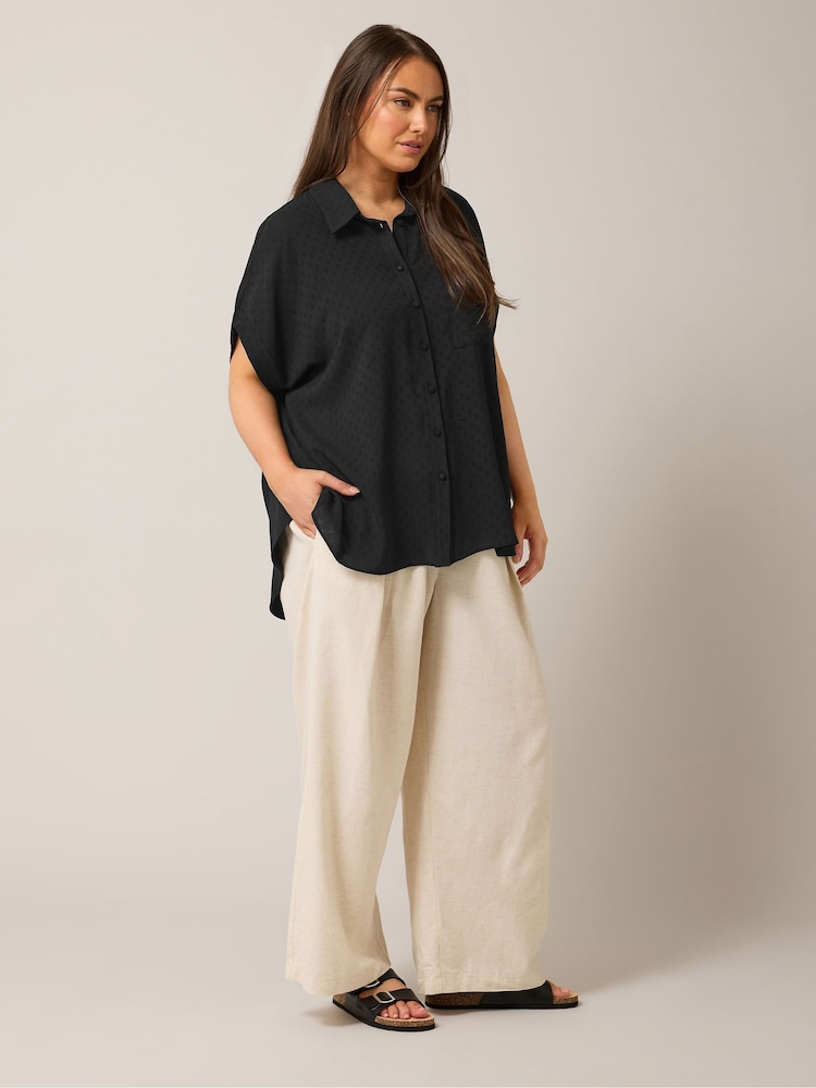 Yours Curve Black Grown On Sleeve Blouse - Image 2 of 5