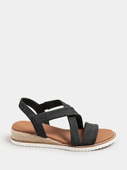 Yours Curve Black Wide Fit Wide Fit Flexi Comfort Sandals - Image 2 of 4