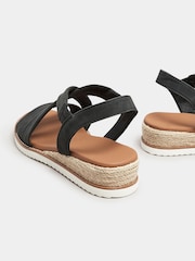 Yours Curve Black Wide Fit Wide Fit Flexi Comfort Sandals - Image 4 of 4