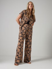 Long Tall Sally Brown Short Sleeve Button Shirt - Image 2 of 5