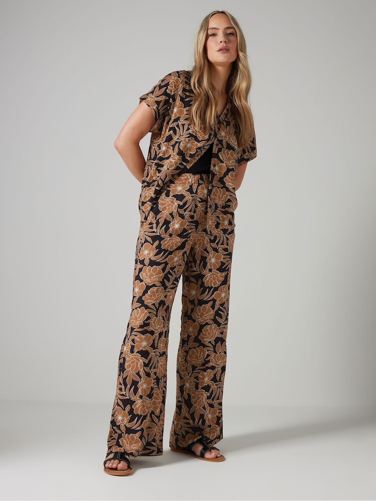 Long Tall Sally Brown Short Sleeve Button Shirt - Image 2 of 5