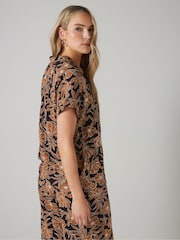 Long Tall Sally Brown Short Sleeve Button Shirt - Image 3 of 5