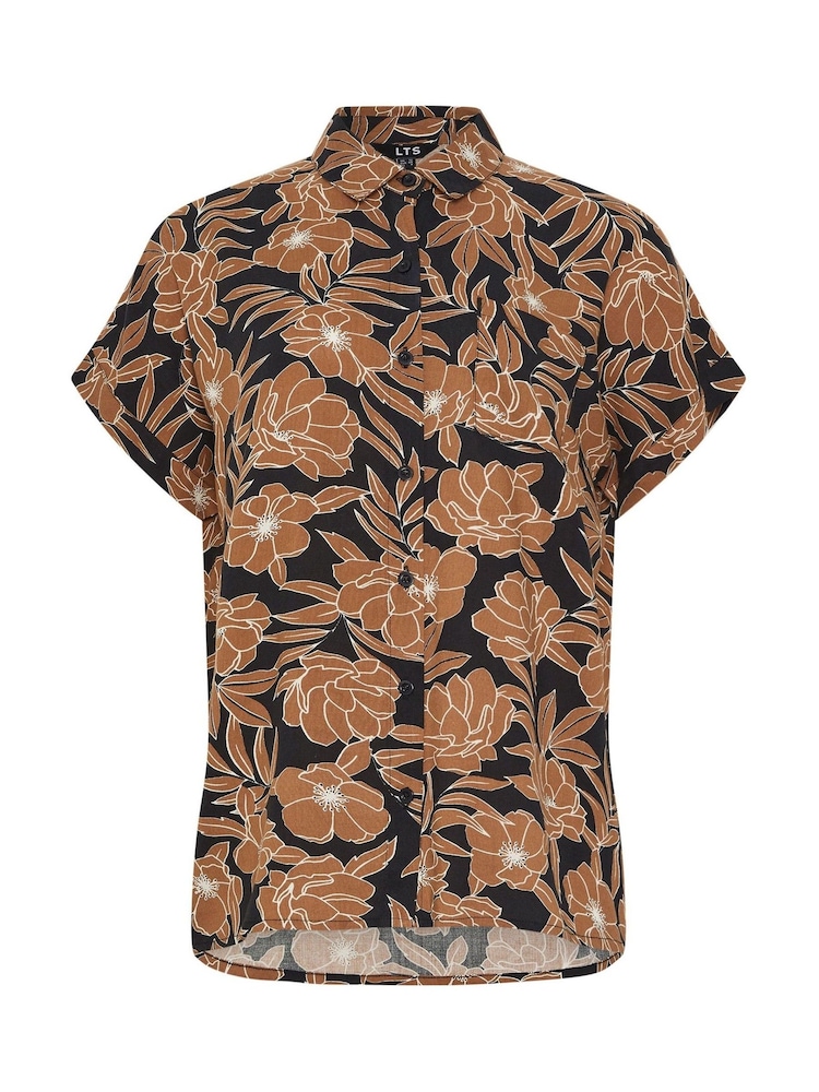 Long Tall Sally Brown Short Sleeve Button Shirt - Image 5 of 5
