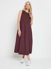 Long Tall Sally Purple 100% Cotton Sleeveless Mixed Fabric Midi Dress - Image 2 of 5