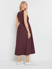 Long Tall Sally Purple 100% Cotton Sleeveless Mixed Fabric Midi Dress - Image 3 of 5